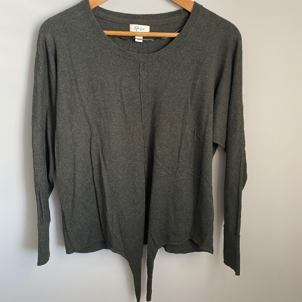 Style & Co. Women's‎ Dark Olive Green Long Sleeve Knit Sweater Size Medium